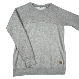 Tentree Heather Gray Raglan Sleeve Crewneck Sweatshirt XS Hike Quilted‎ Shoulder